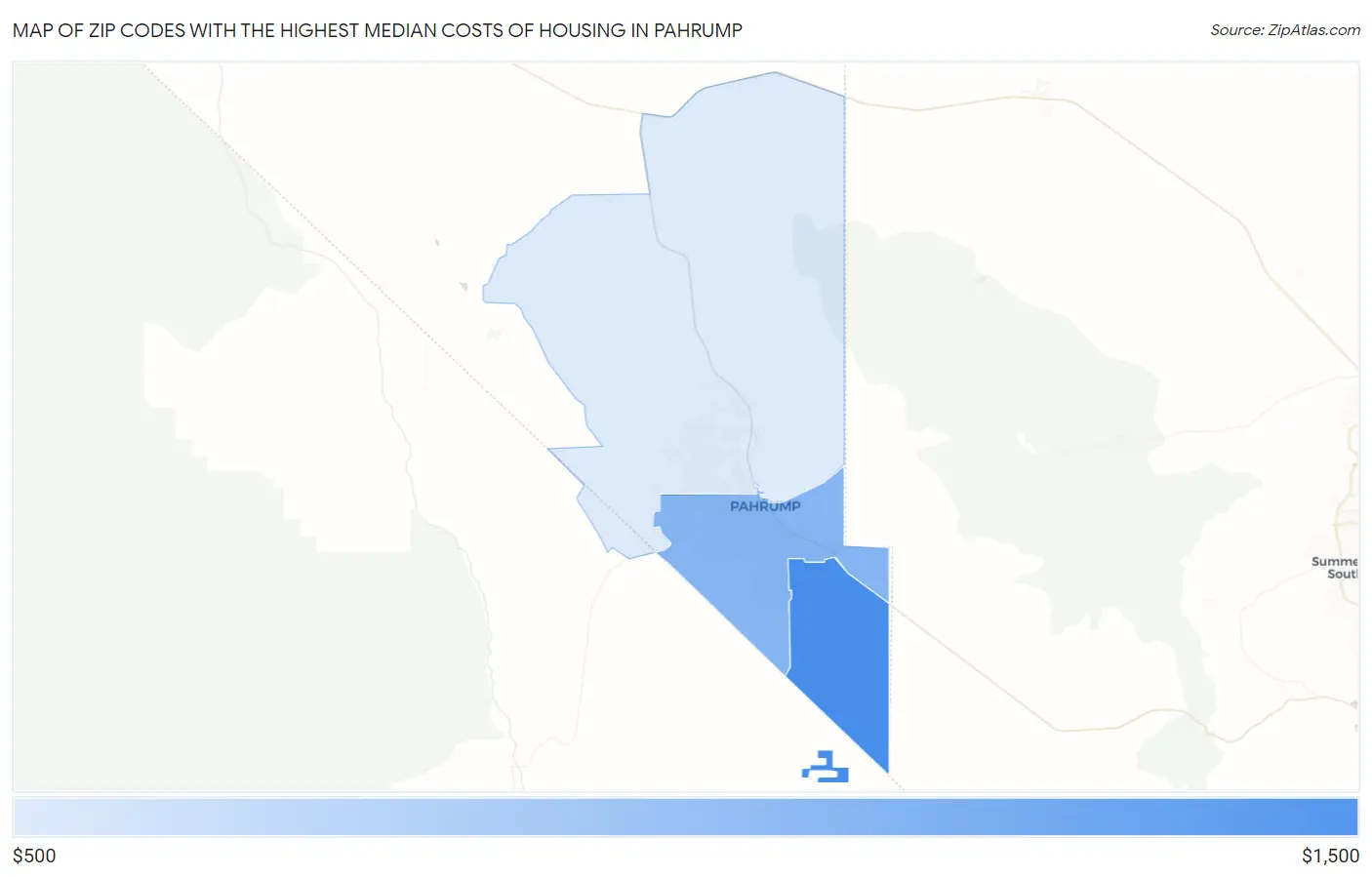 Zip Codes with the Highest Median Costs of Housing in Pahrump Map