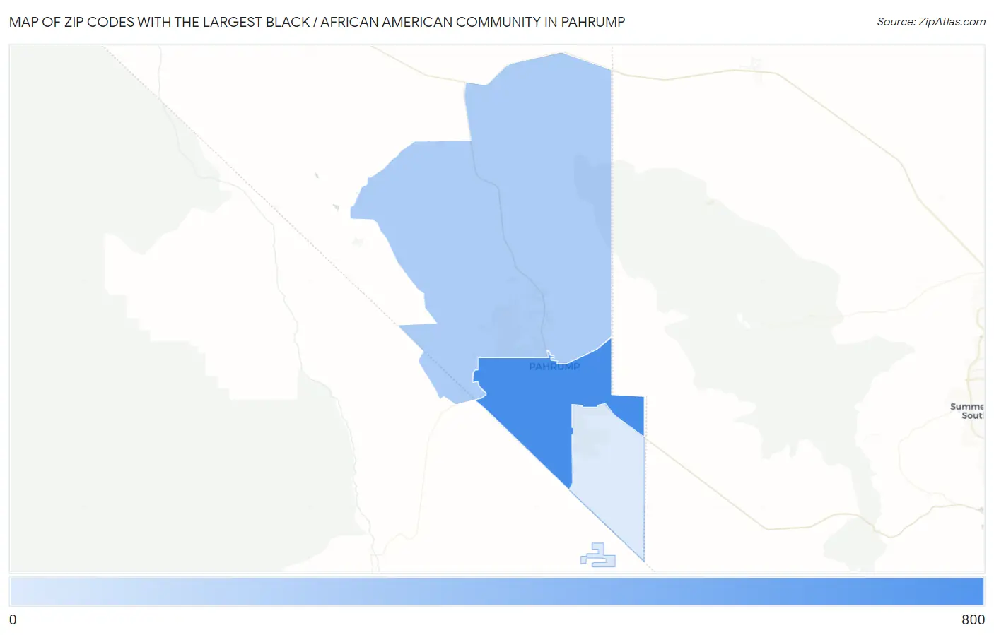 Zip Codes with the Largest Black / African American Community in Pahrump Map