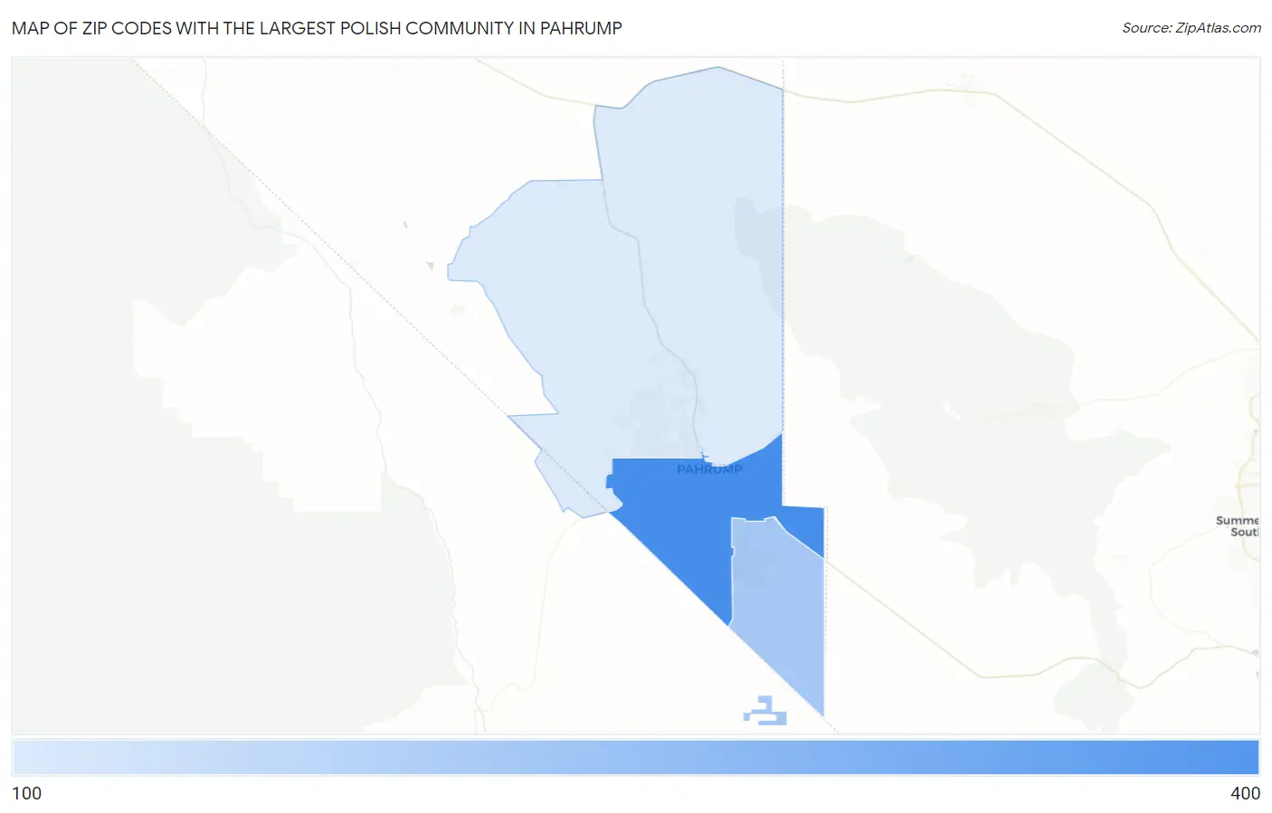 Zip Codes with the Largest Polish Community in Pahrump Map