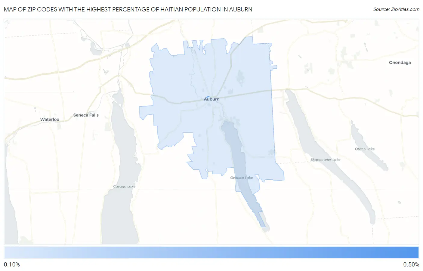 Zip Codes with the Highest Percentage of Haitian Population in Auburn Map