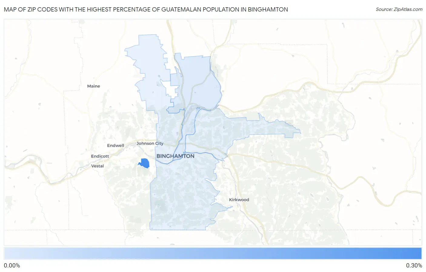 Zip Codes with the Highest Percentage of Guatemalan Population in Binghamton Map