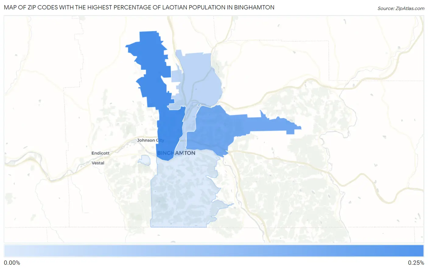 Zip Codes with the Highest Percentage of Laotian Population in Binghamton Map