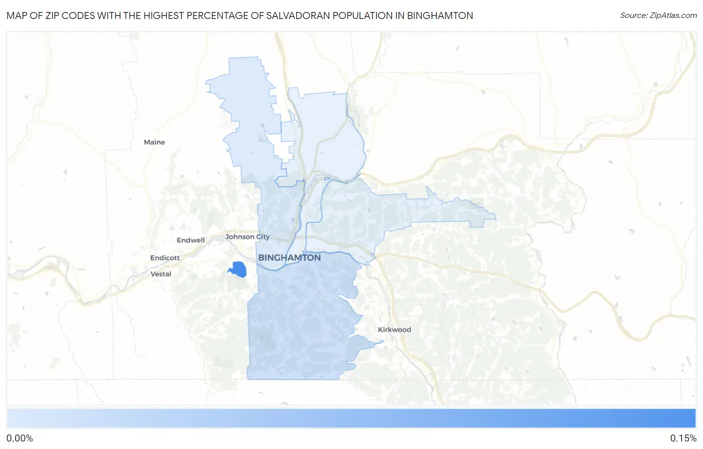 Zip Codes with the Highest Percentage of Salvadoran Population in Binghamton Map