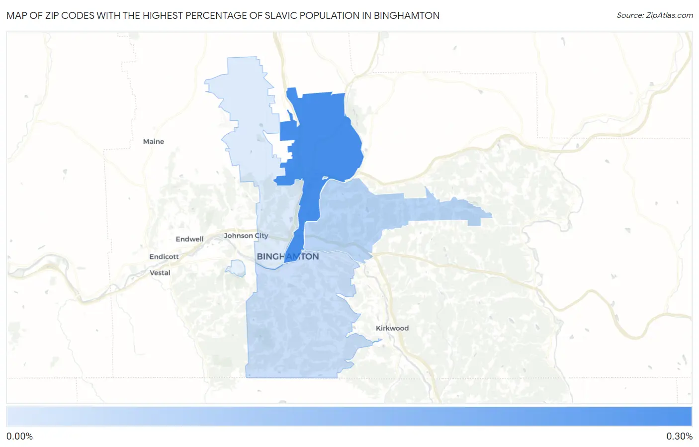 Zip Codes with the Highest Percentage of Slavic Population in Binghamton Map