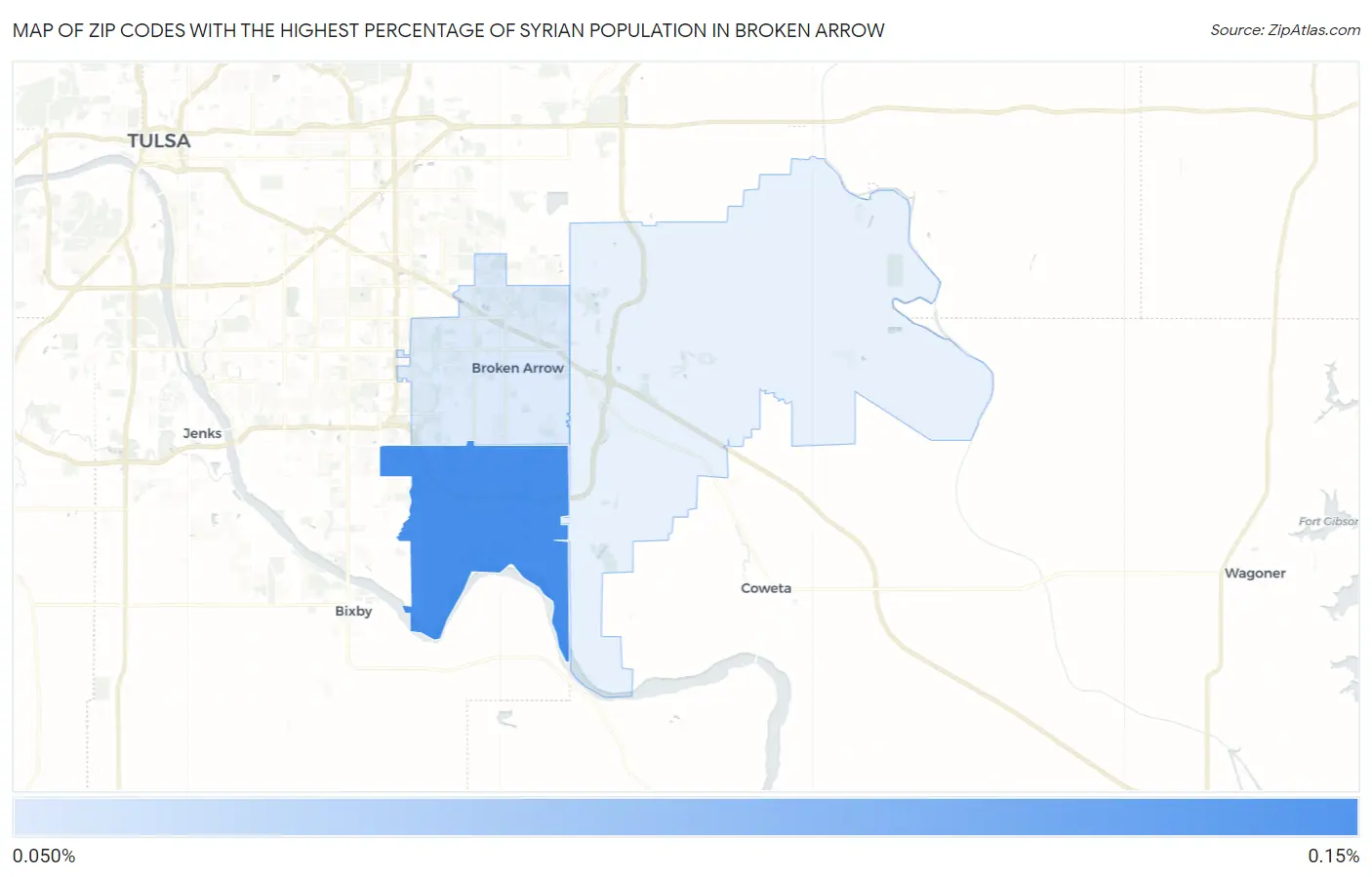 Zip Codes with the Highest Percentage of Syrian Population in Broken Arrow Map