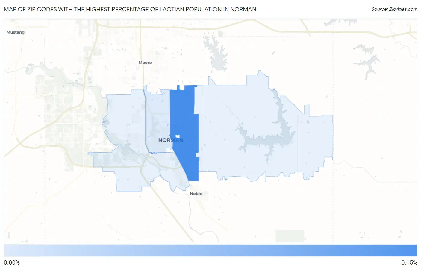 Zip Codes with the Highest Percentage of Laotian Population in Norman Map