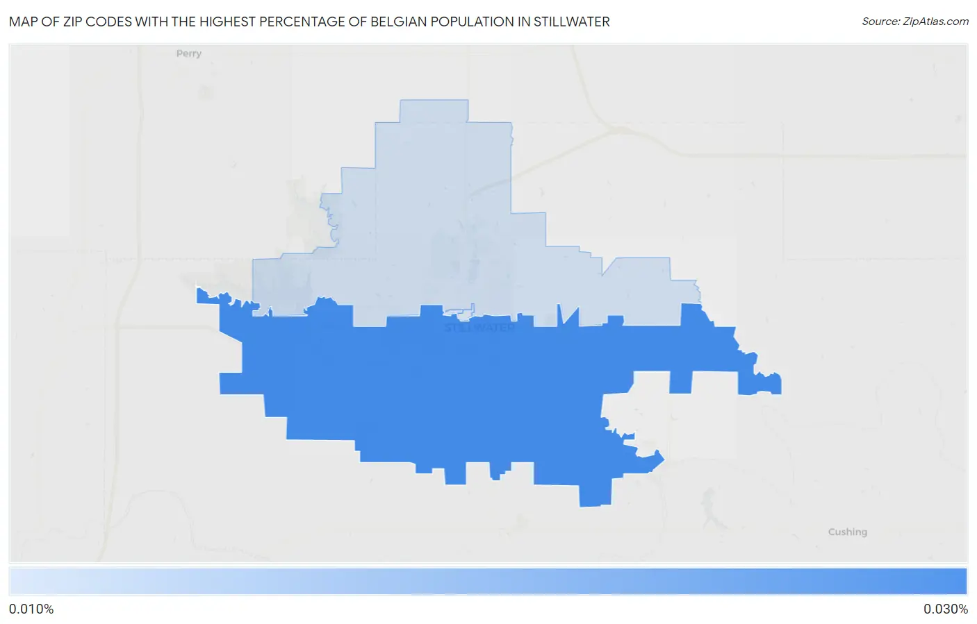 Zip Codes with the Highest Percentage of Belgian Population in Stillwater Map