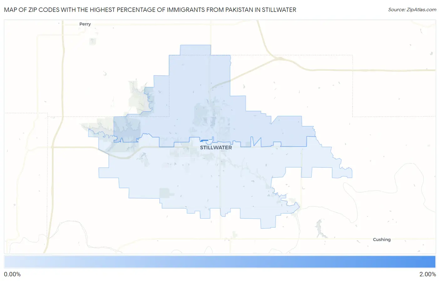 Zip Codes with the Highest Percentage of Immigrants from Pakistan in Stillwater Map