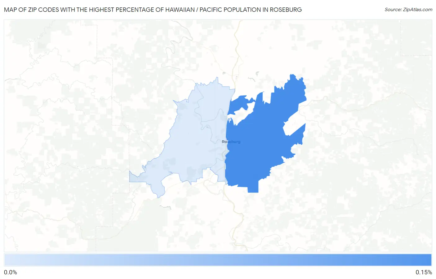Zip Codes with the Highest Percentage of Hawaiian / Pacific Population in Roseburg Map