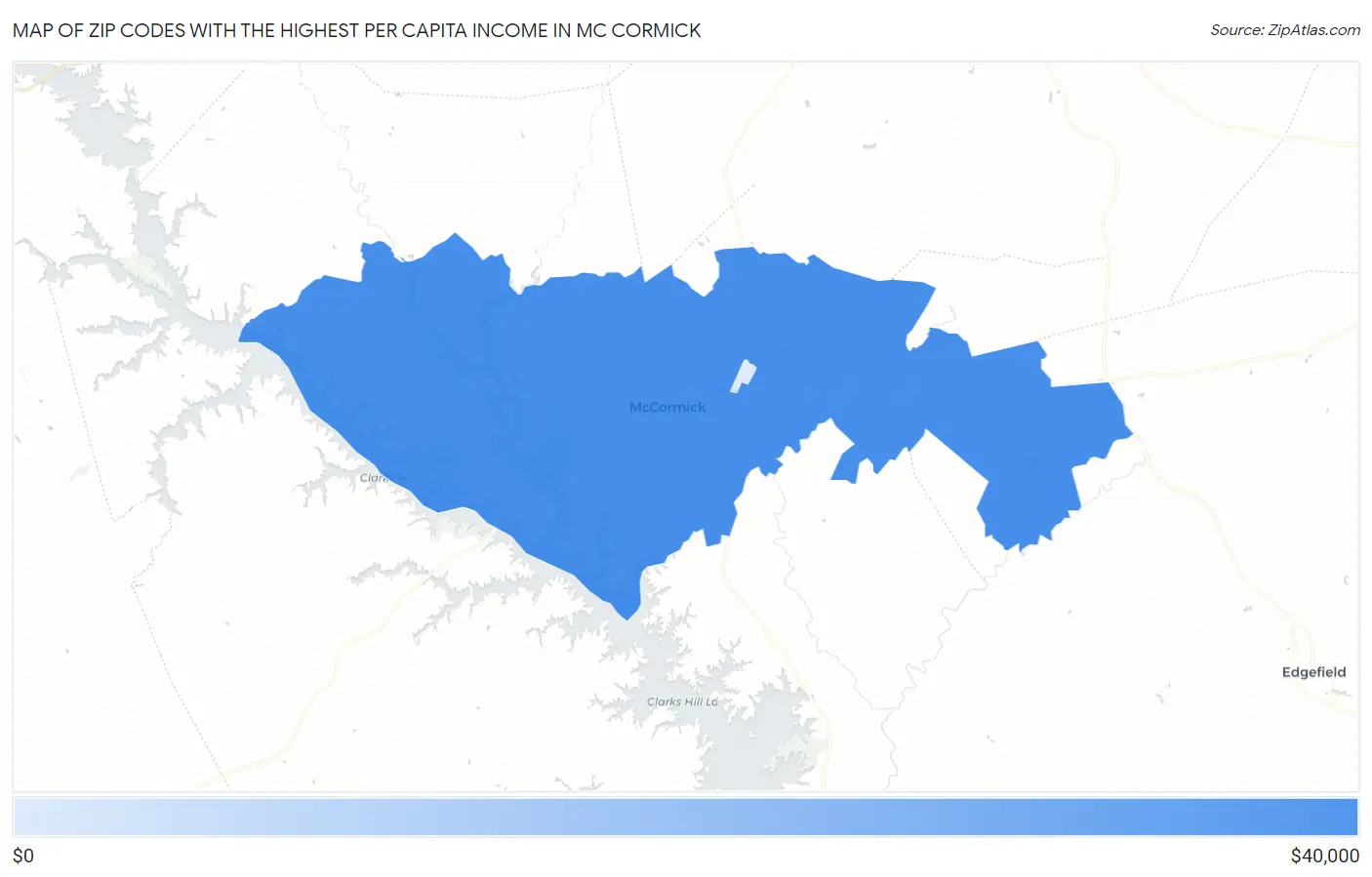 Zip Codes with the Highest Per Capita Income in Mc Cormick Map