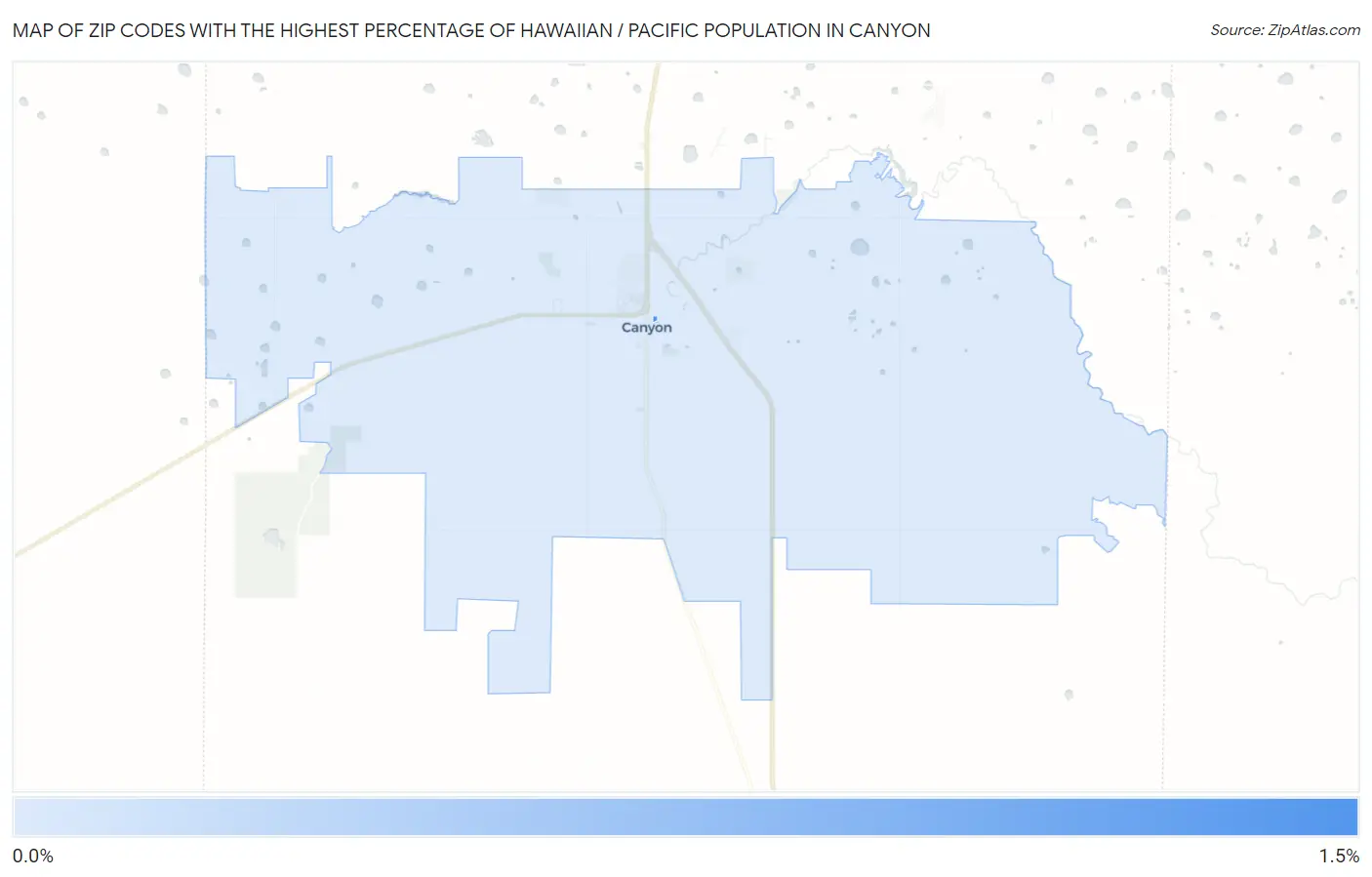 Zip Codes with the Highest Percentage of Hawaiian / Pacific Population in Canyon Map
