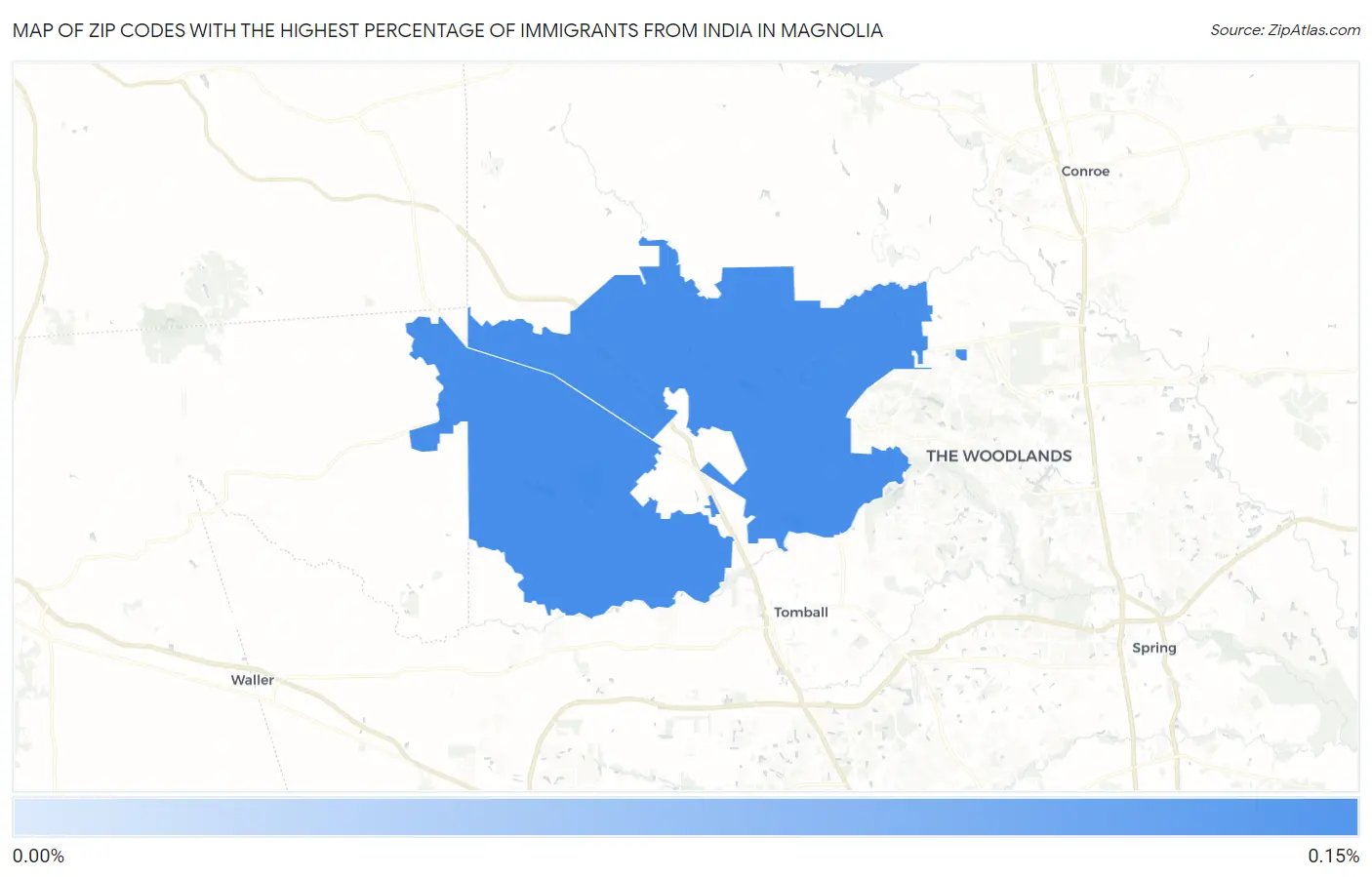 Zip Codes with the Highest Percentage of Immigrants from India in Magnolia Map