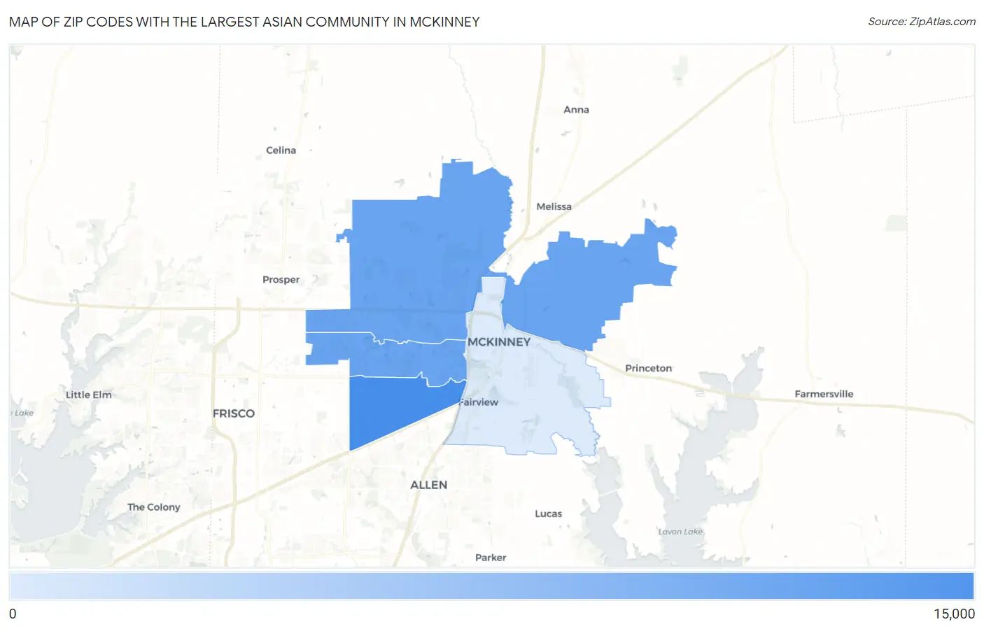 Zip Codes with the Largest Asian Community in Mckinney Map