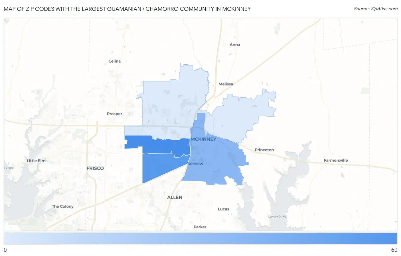 Zip Codes with the Largest Guamanian / Chamorro Community in Mckinney Map