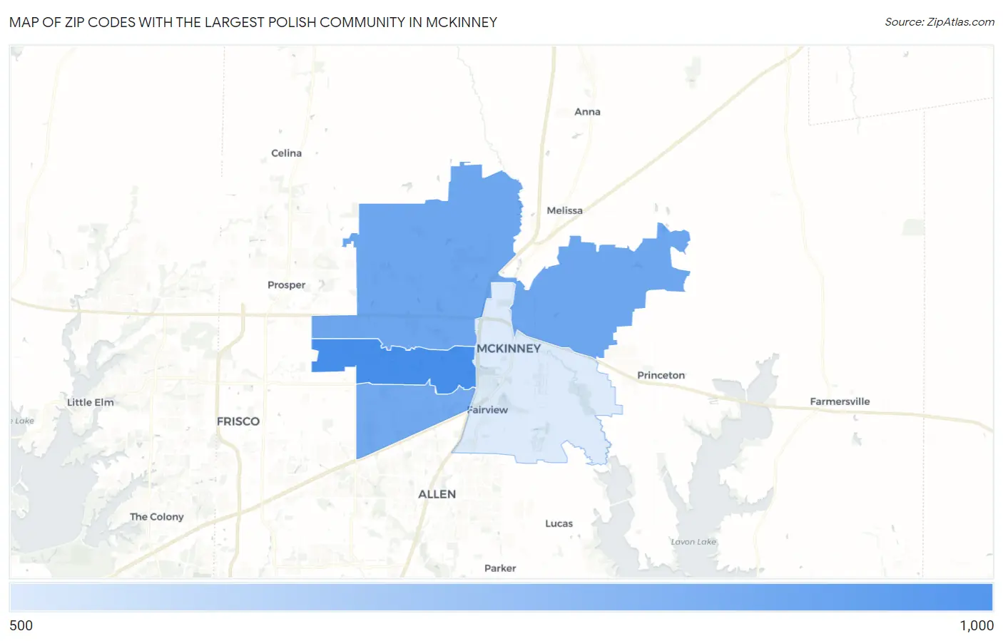 Zip Codes with the Largest Polish Community in Mckinney Map
