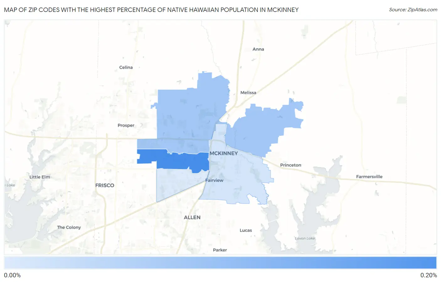 Zip Codes with the Highest Percentage of Native Hawaiian Population in Mckinney Map