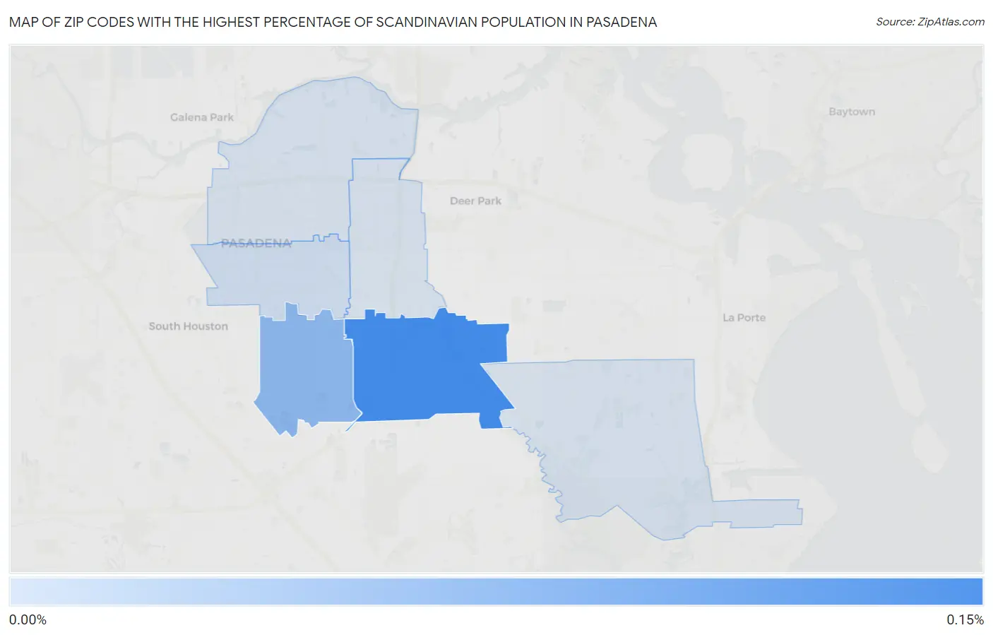Zip Codes with the Highest Percentage of Scandinavian Population in Pasadena Map