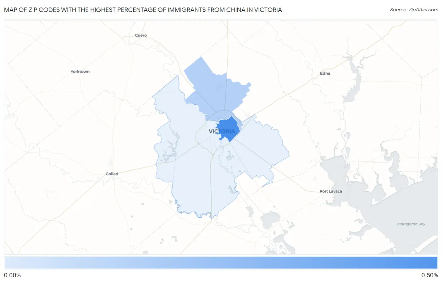 Zip Codes with the Highest Percentage of Immigrants from China in Victoria Map