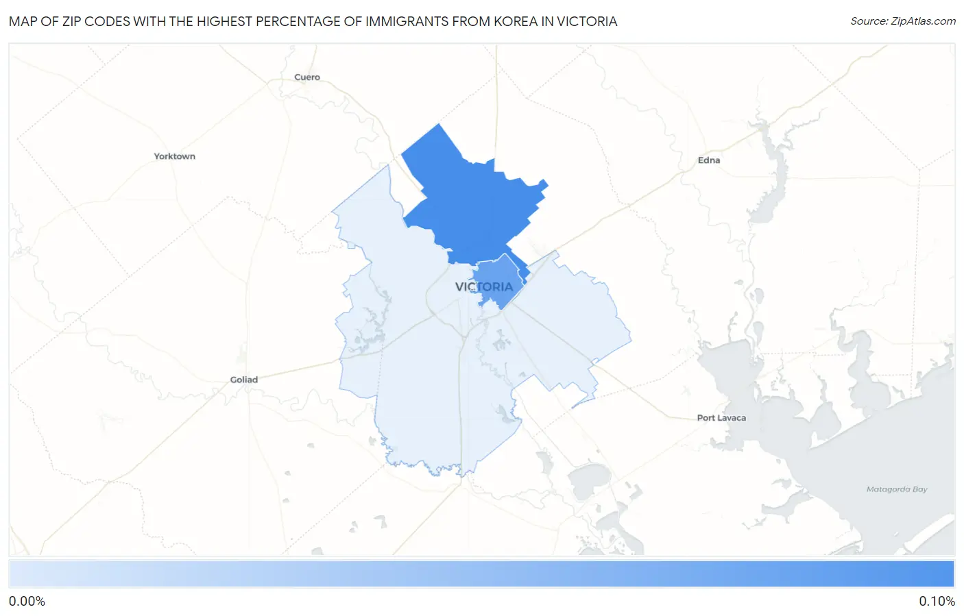 Zip Codes with the Highest Percentage of Immigrants from Korea in Victoria Map