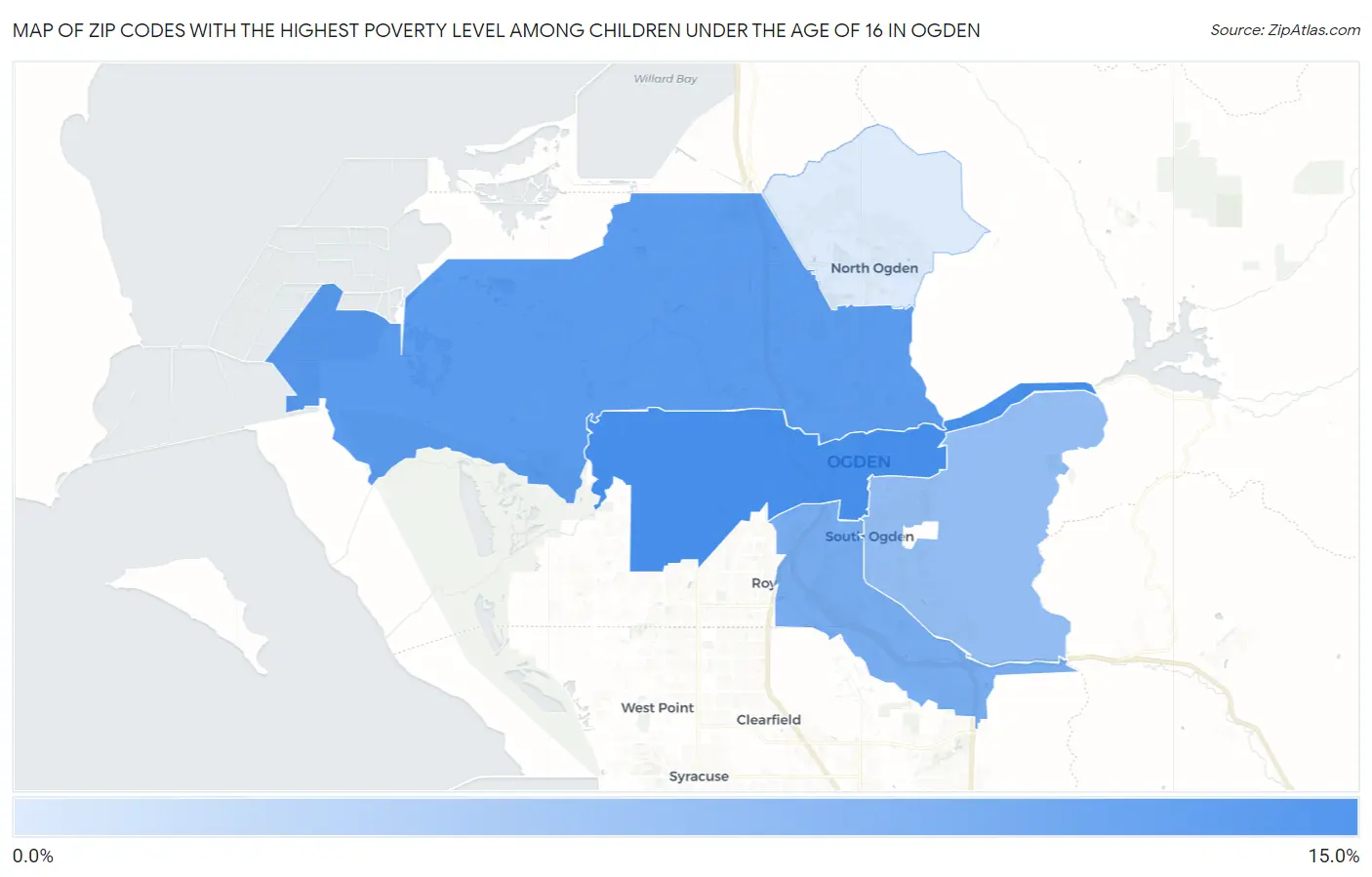 Zip Codes with the Highest Poverty Level Among Children Under the Age of 16 in Ogden Map