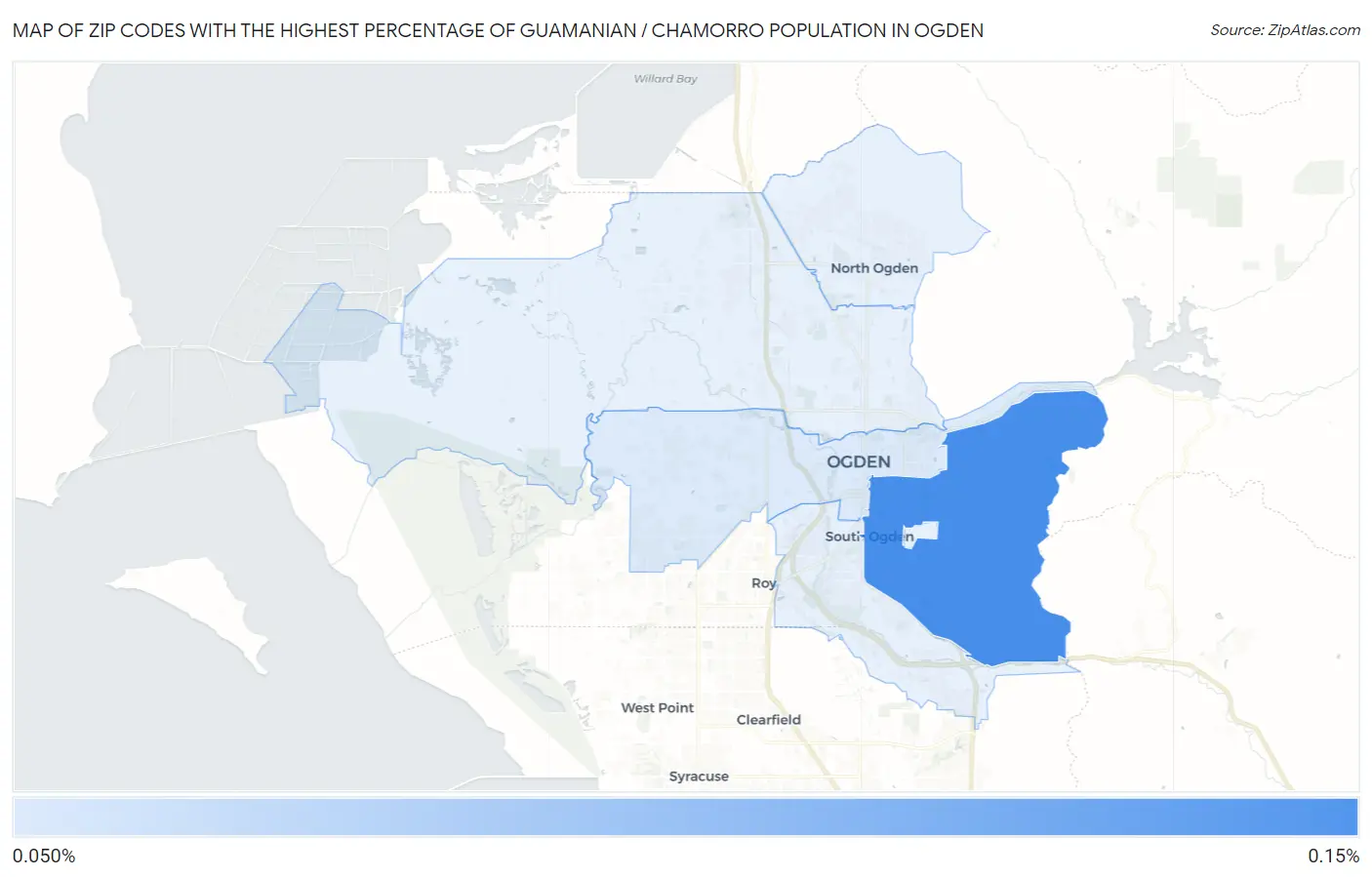 Zip Codes with the Highest Percentage of Guamanian / Chamorro Population in Ogden Map