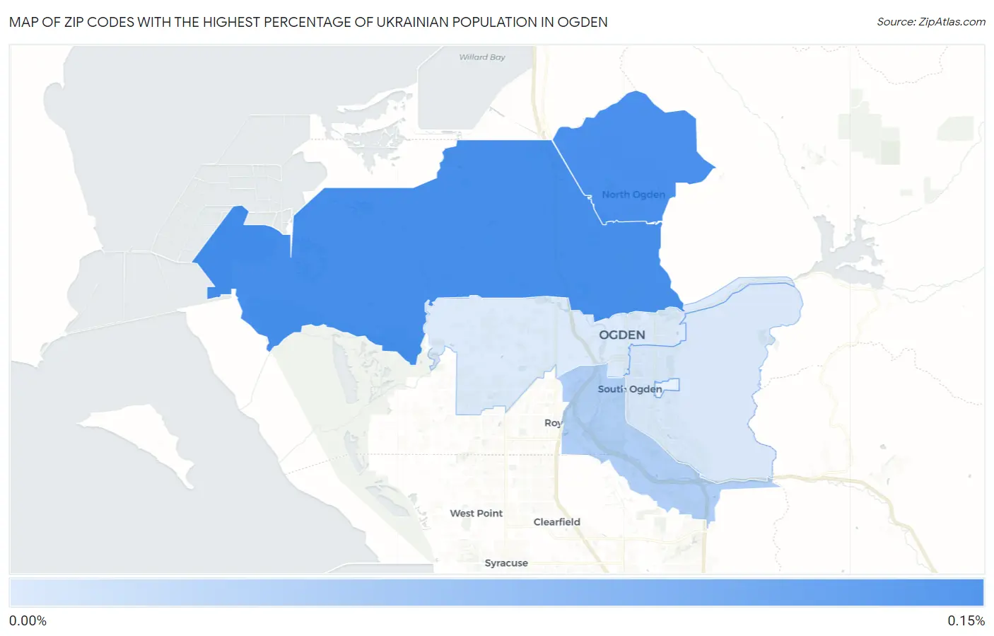 Zip Codes with the Highest Percentage of Ukrainian Population in Ogden Map