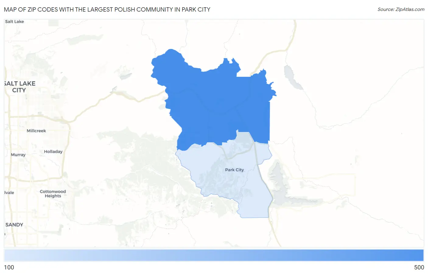 Zip Codes with the Largest Polish Community in Park City Map