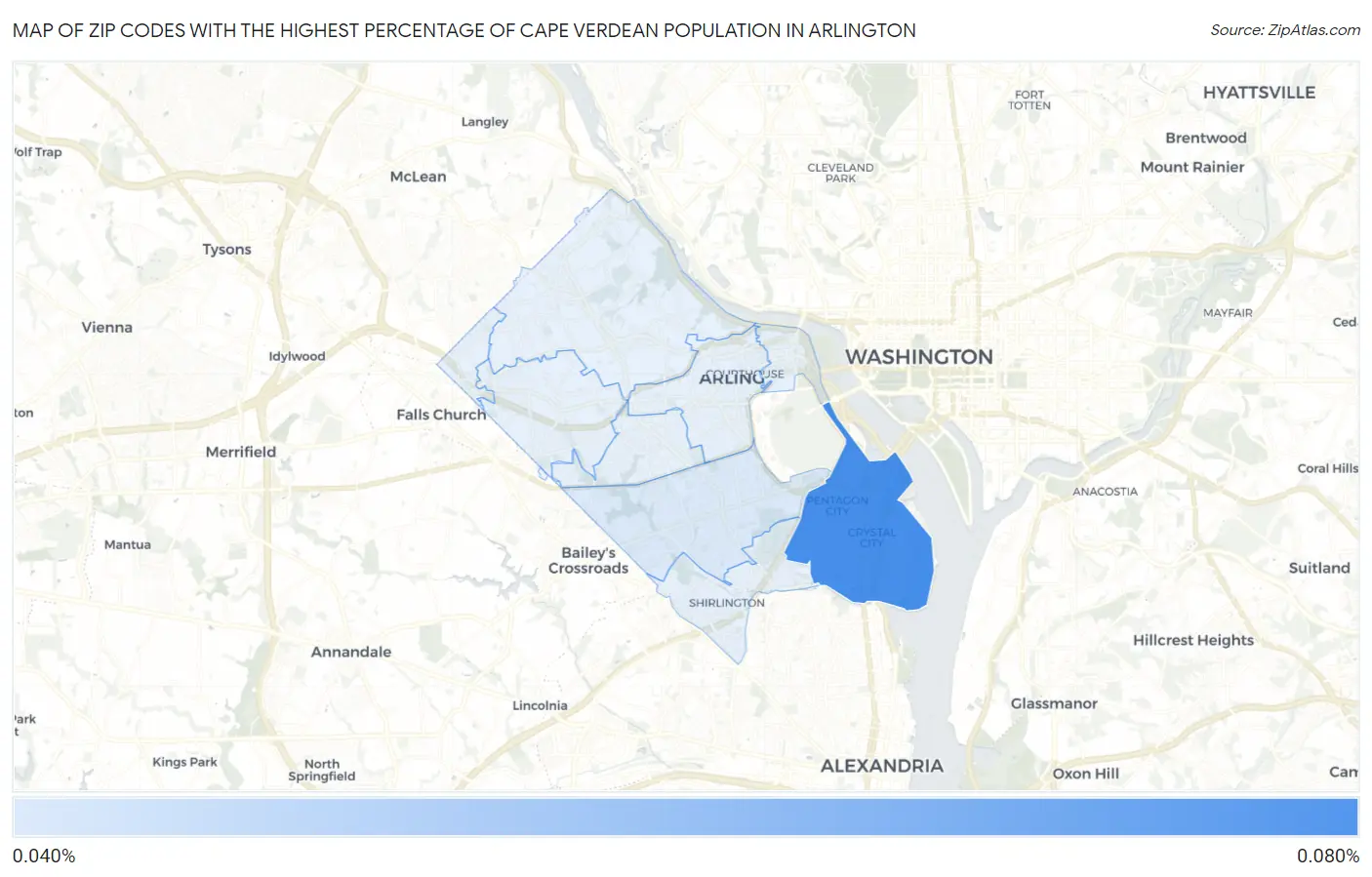 Zip Codes with the Highest Percentage of Cape Verdean Population in Arlington Map