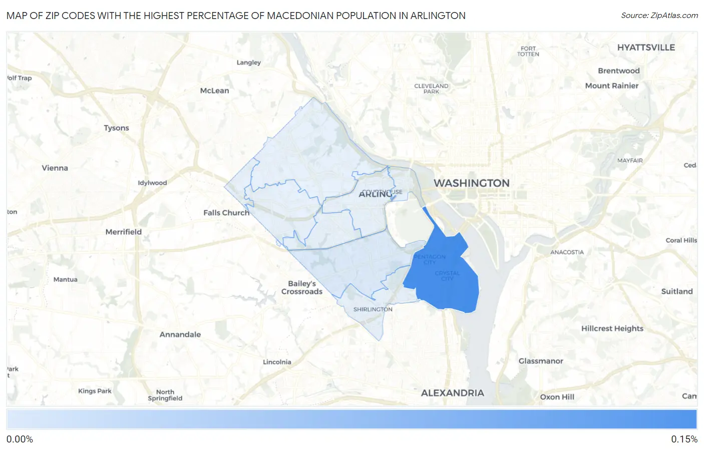 Zip Codes with the Highest Percentage of Macedonian Population in Arlington Map