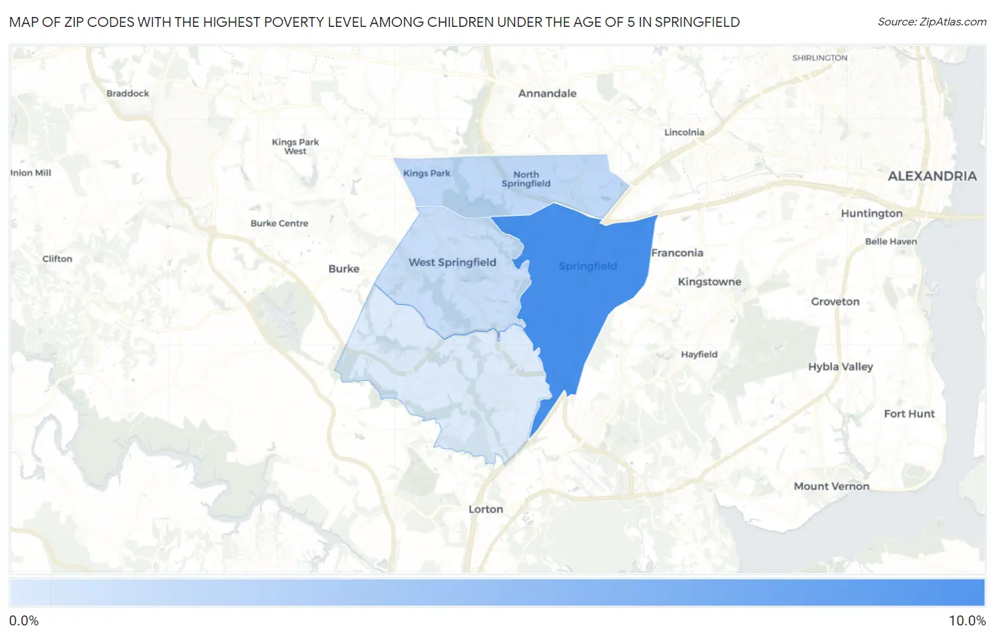 Zip Codes with the Highest Poverty Level Among Children Under the Age of 5 in Springfield Map