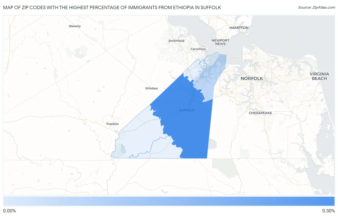 Zip Codes with the Highest Percentage of Immigrants from Ethiopia in Suffolk Map