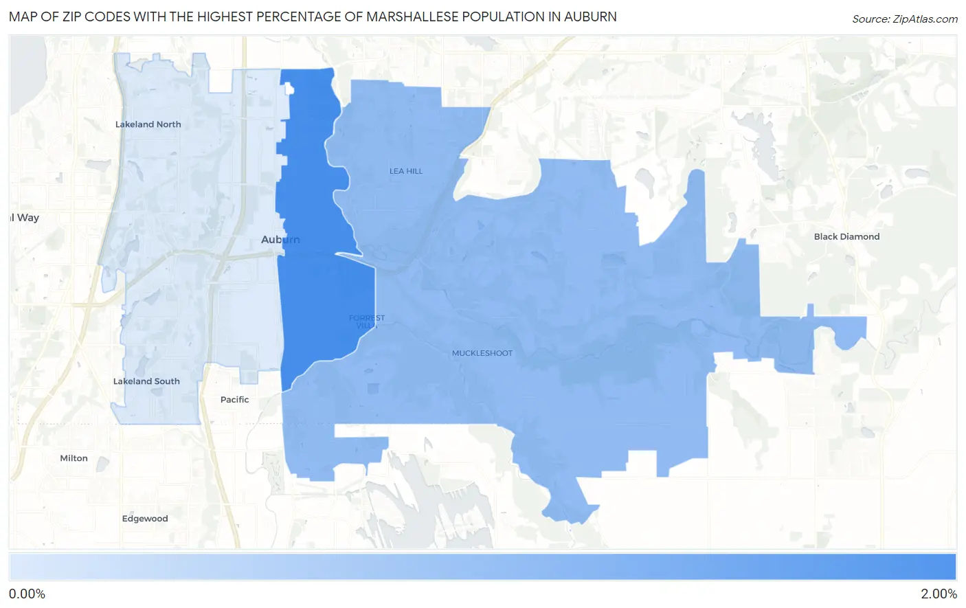 Zip Codes with the Highest Percentage of Marshallese Population in Auburn Map