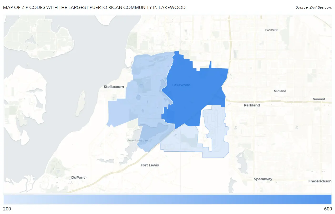 Zip Codes with the Largest Puerto Rican Community in Lakewood Map