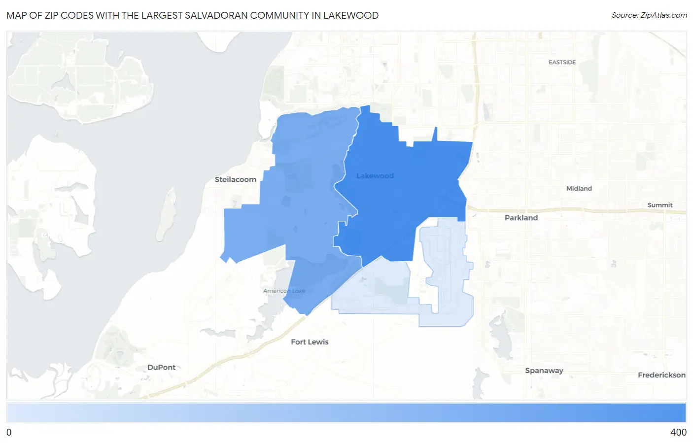 Zip Codes with the Largest Salvadoran Community in Lakewood Map