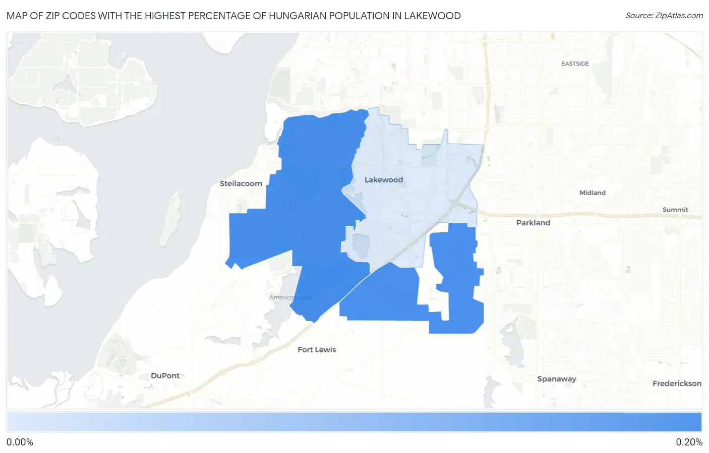 Zip Codes with the Highest Percentage of Hungarian Population in Lakewood Map