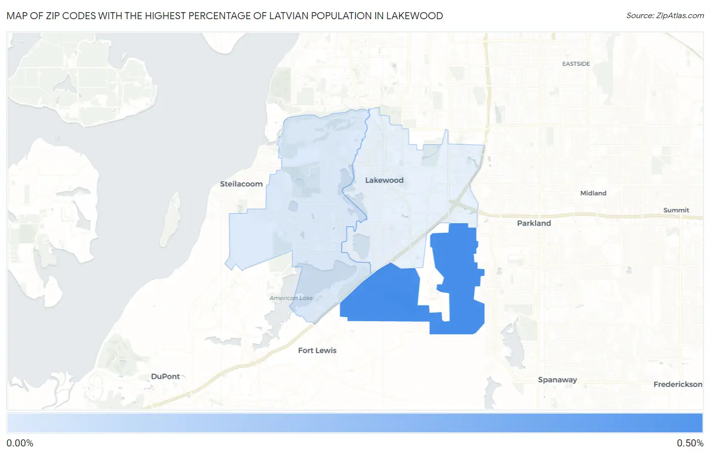 Zip Codes with the Highest Percentage of Latvian Population in Lakewood Map