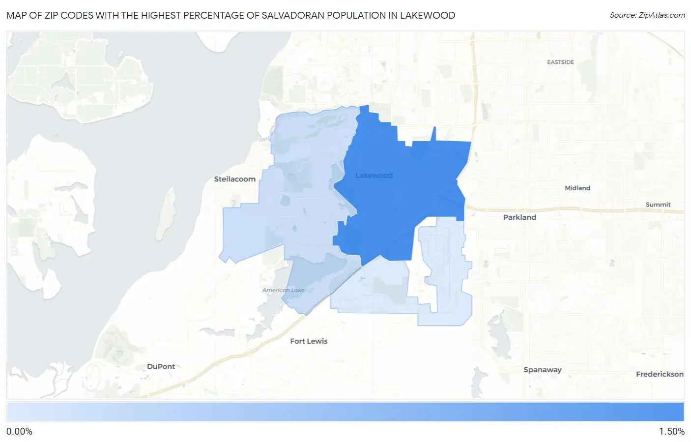 Zip Codes with the Highest Percentage of Salvadoran Population in Lakewood Map