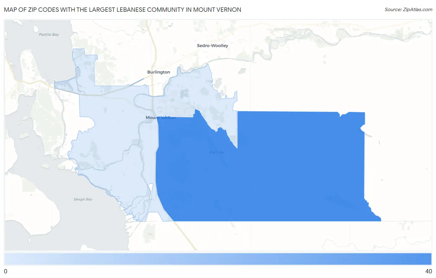 Zip Codes with the Largest Lebanese Community in Mount Vernon Map