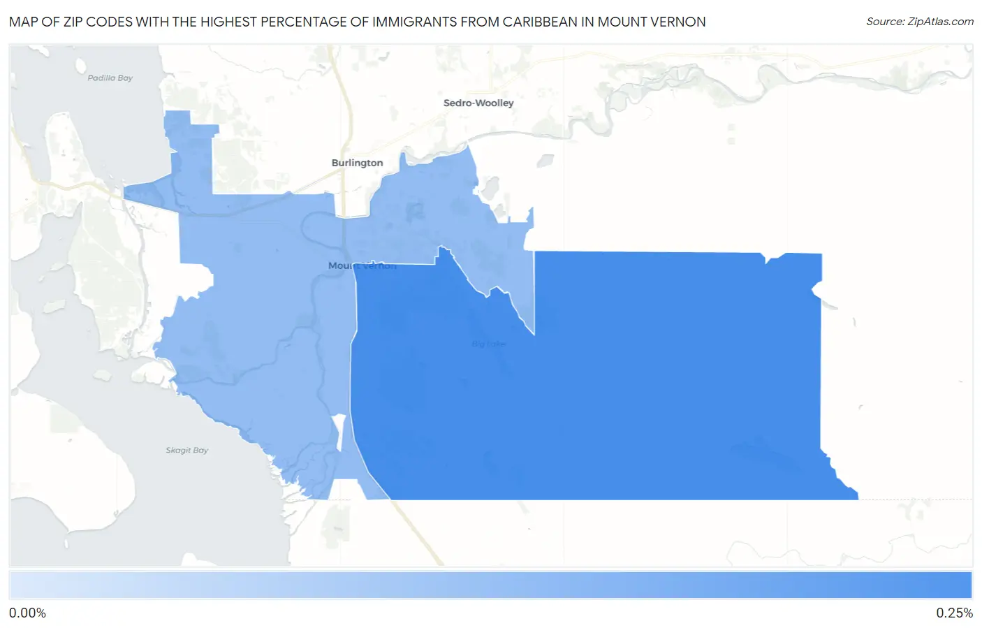 Zip Codes with the Highest Percentage of Immigrants from Caribbean in Mount Vernon Map