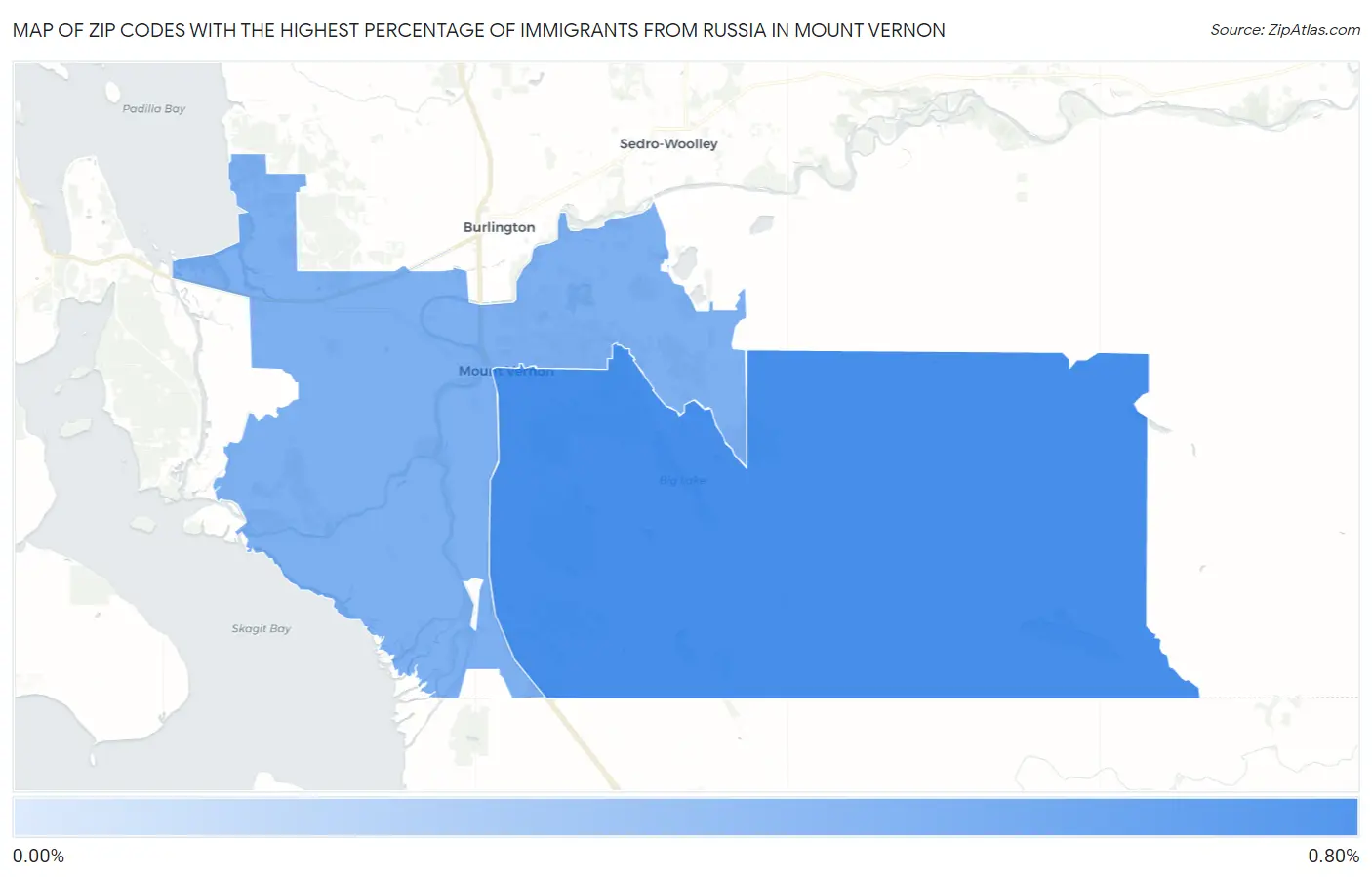 Zip Codes with the Highest Percentage of Immigrants from Russia in Mount Vernon Map