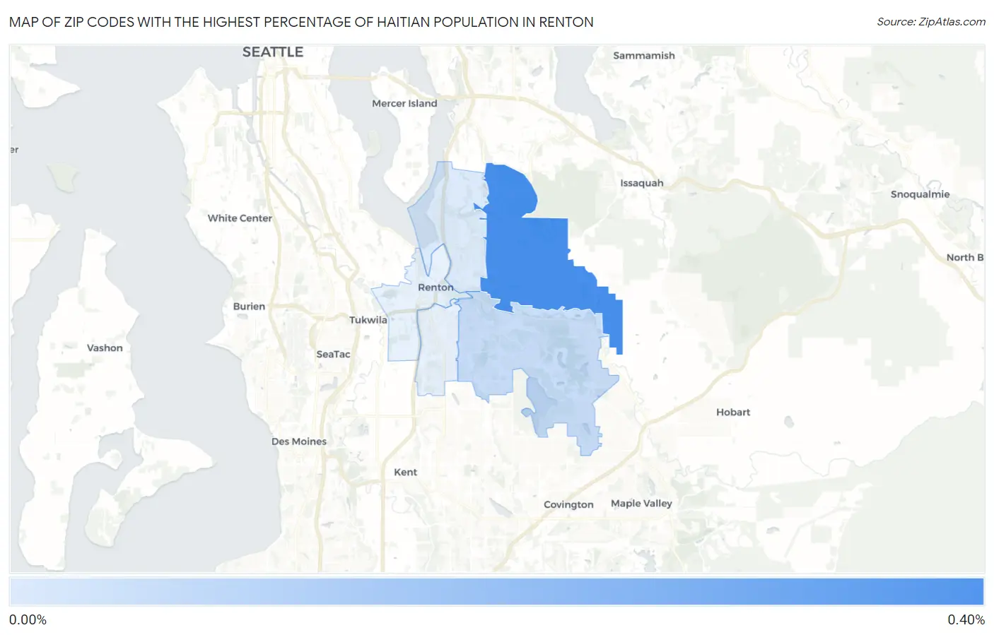 Zip Codes with the Highest Percentage of Haitian Population in Renton Map