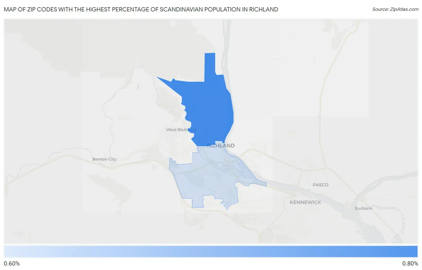 Zip Codes with the Highest Percentage of Scandinavian Population in Richland Map