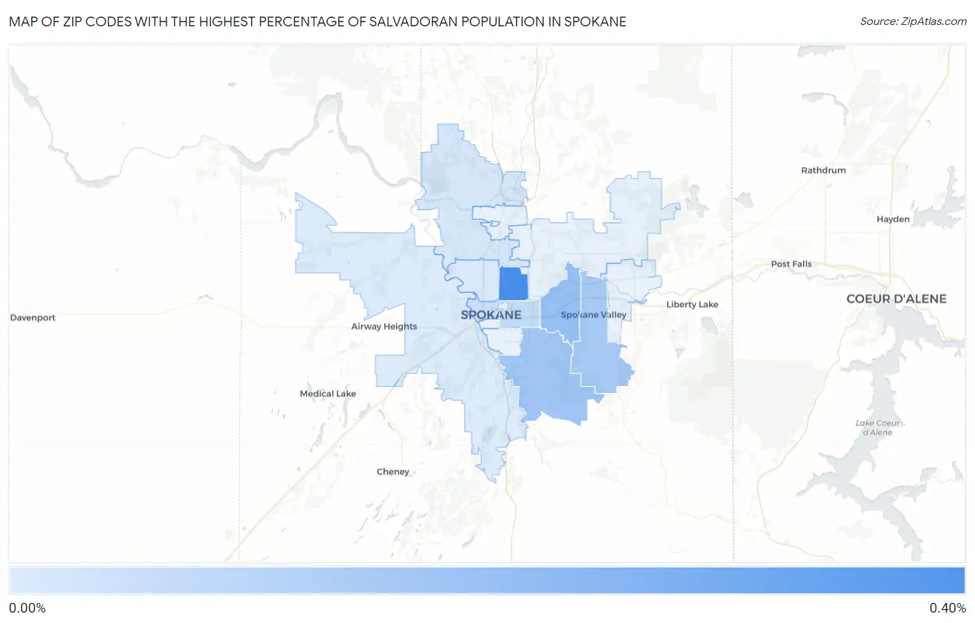 Zip Codes with the Highest Percentage of Salvadoran Population in Spokane Map