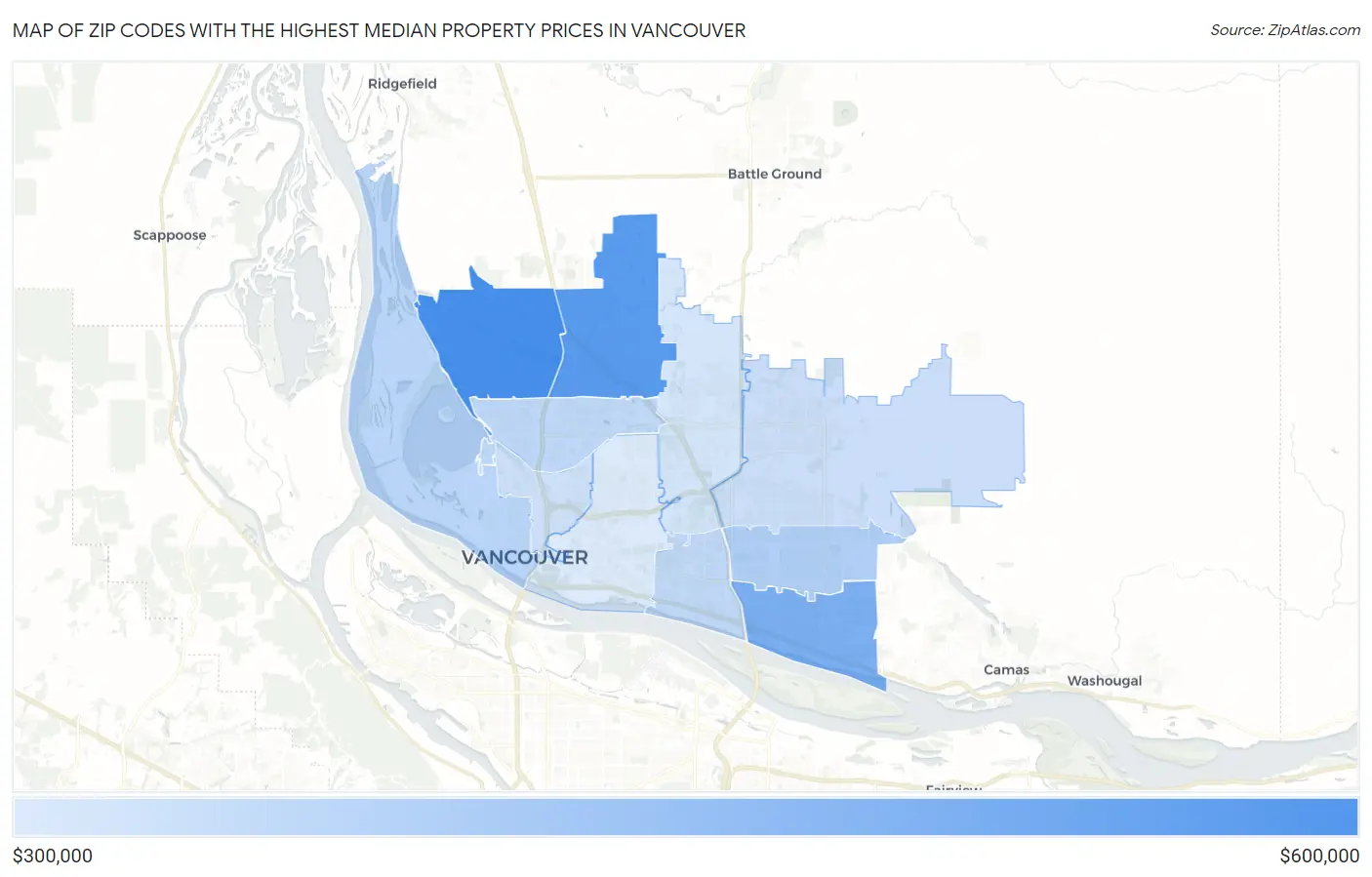Zip Codes with the Highest Median Property Prices in Vancouver Map