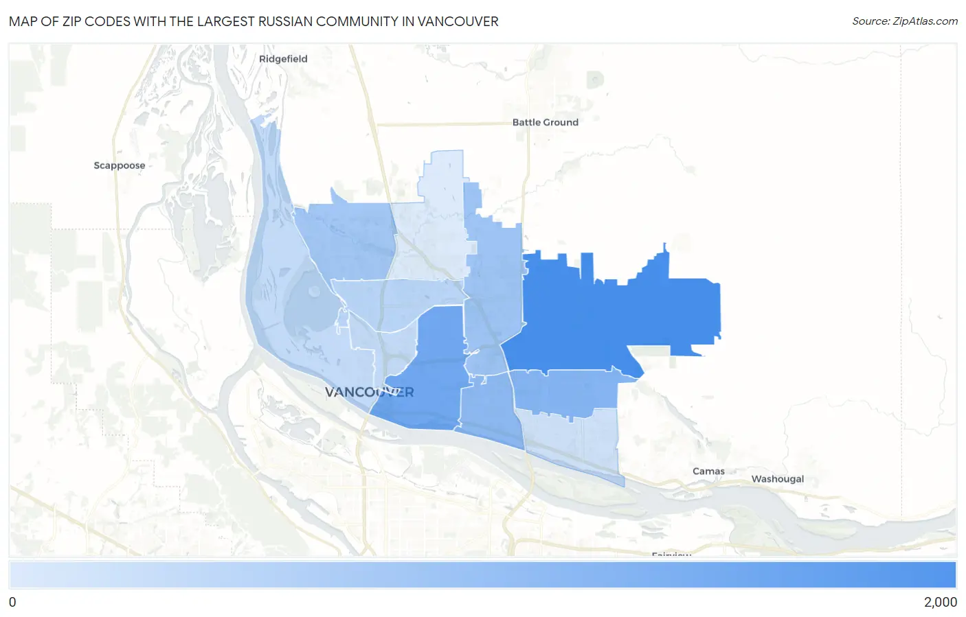 Zip Codes with the Largest Russian Community in Vancouver Map