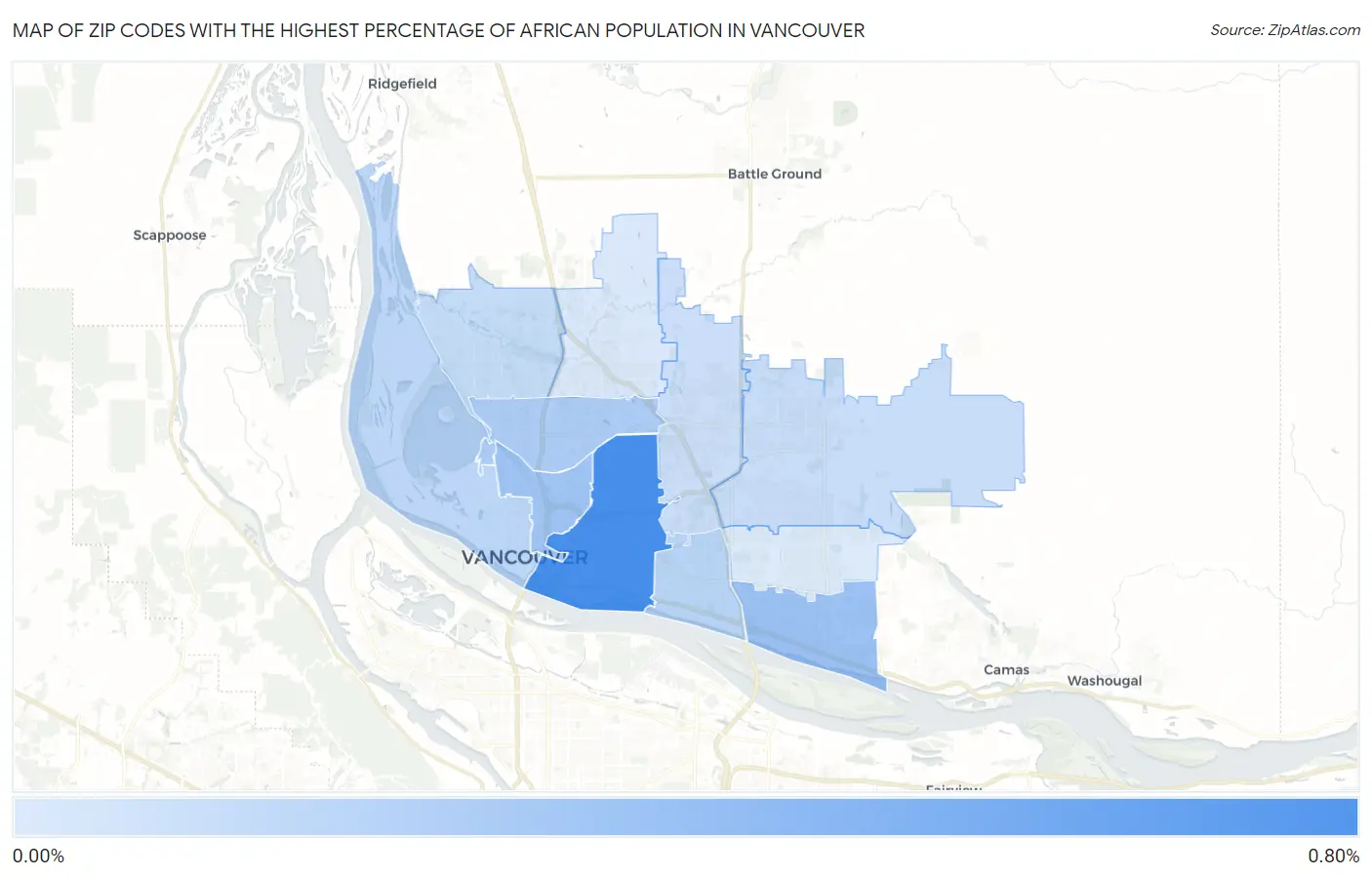 Zip Codes with the Highest Percentage of African Population in Vancouver Map
