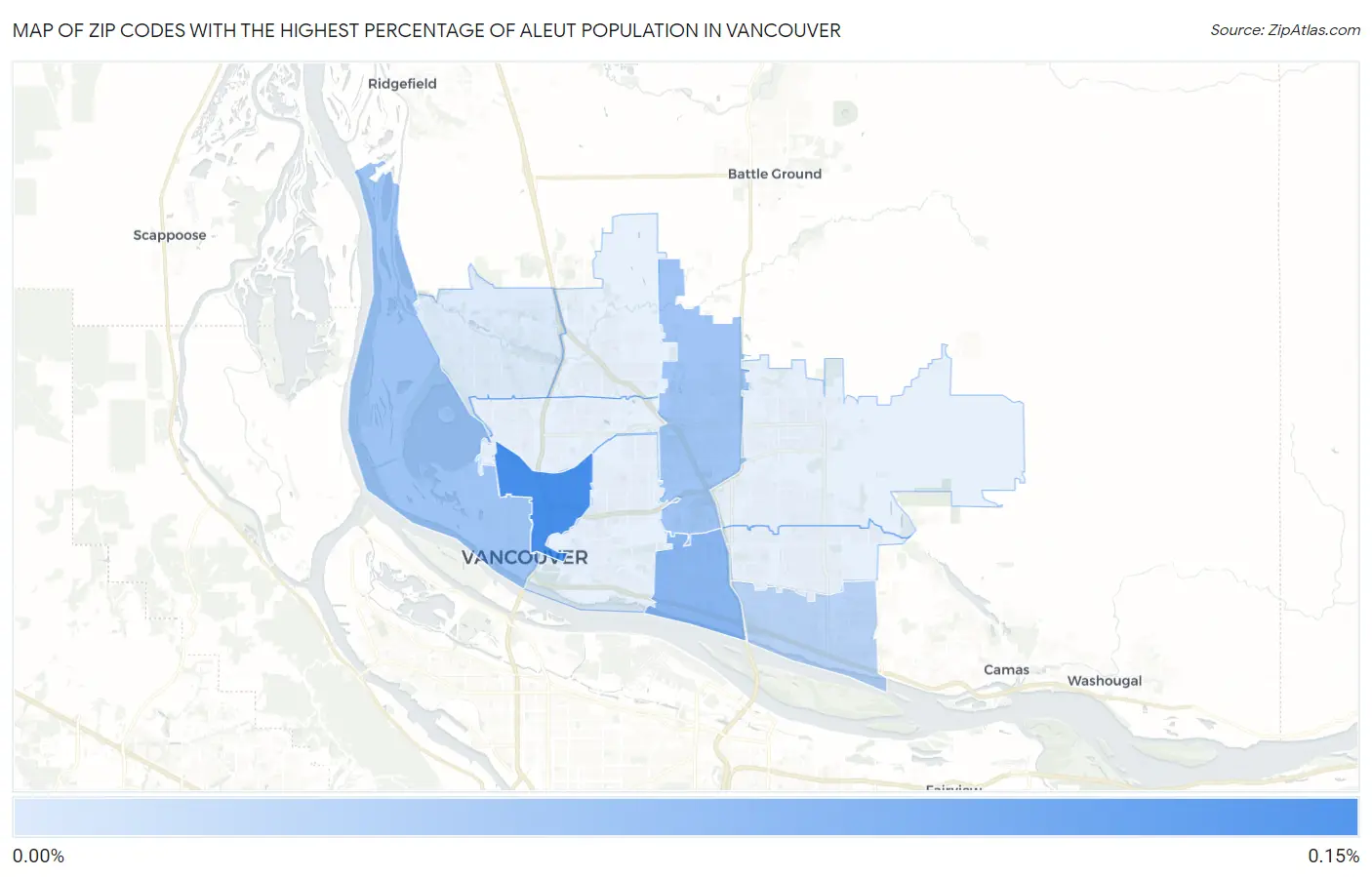 Zip Codes with the Highest Percentage of Aleut Population in Vancouver Map