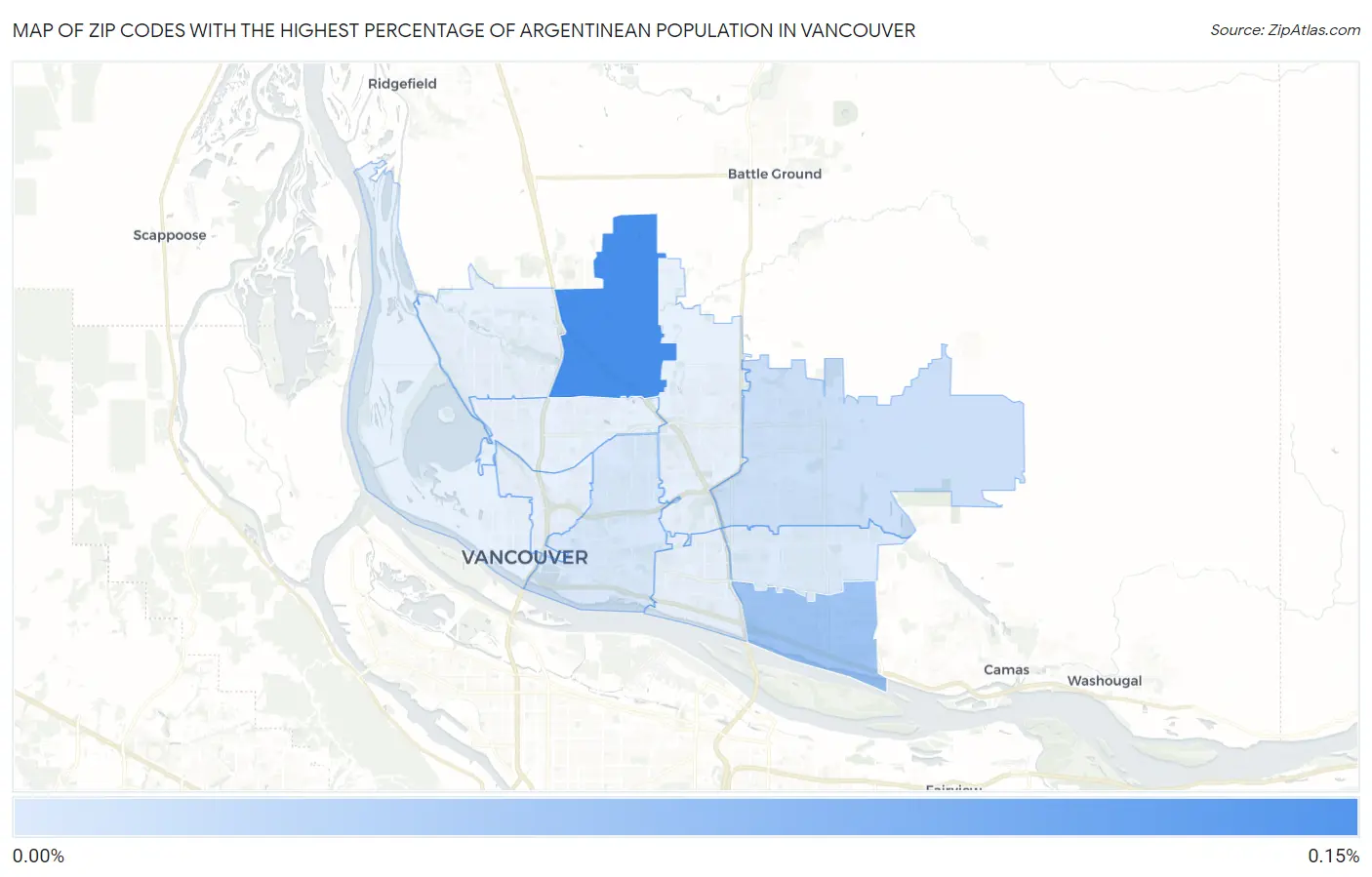 Zip Codes with the Highest Percentage of Argentinean Population in Vancouver Map