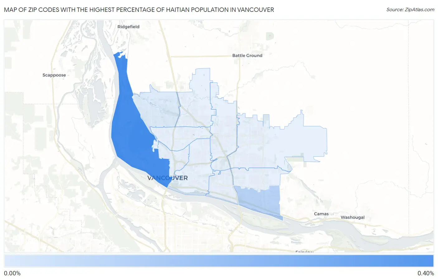 Zip Codes with the Highest Percentage of Haitian Population in Vancouver Map