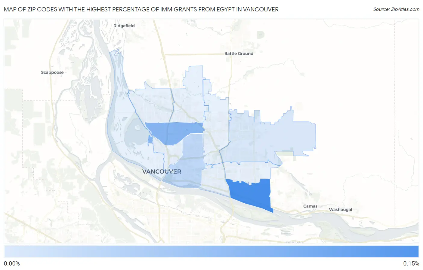 Zip Codes with the Highest Percentage of Immigrants from Egypt in Vancouver Map